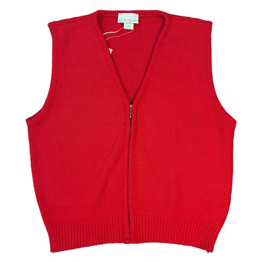 *SOLD* Sweetbriar red zip up sweater vest